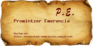 Promintzer Emerencia névjegykártya